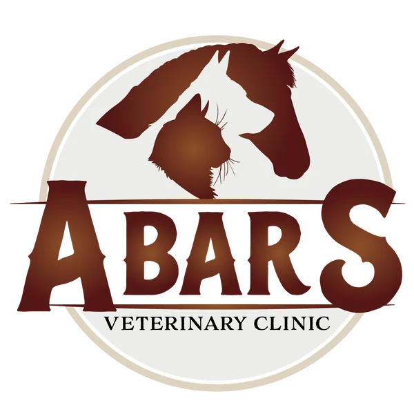A Bar S Veterinary Clinic badge with a horse, dog and cat